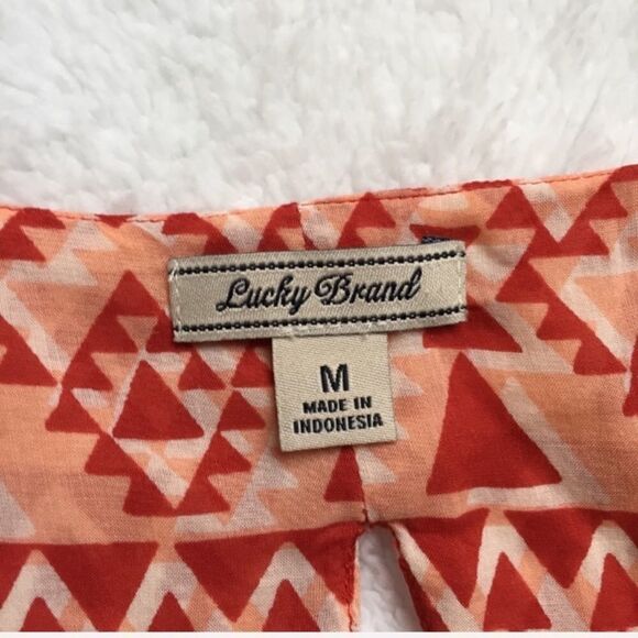 LUCKY BRAND TRIANGLE PRINT BOHO INSPIRED BLOUSE M - Picture 5 of 5